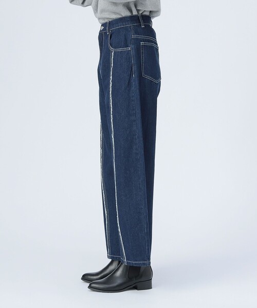 BEAMS HEART(ビームスハート)の「センター フリンジ デニム パンツ(S~M)(デニムパンツ・レディース・サックスブルー/インディゴブルー・SMALL/MEDIUM)」の8枚目の写真