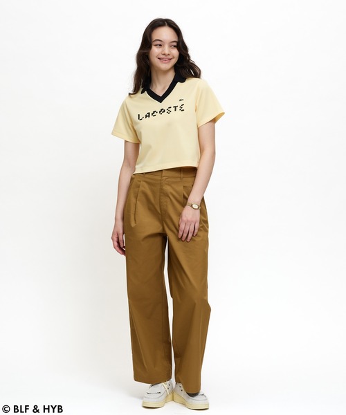 LACOSTE(ラコステ)の「厚盛りプリントクロップドゲーム ポロシャツ(ポロシャツ・レディース・ブラック/イエロー/ネイビー・34/36)」の14枚目の写真