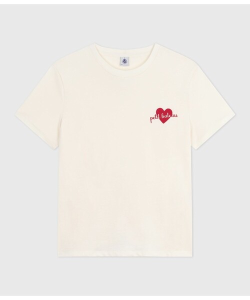 PETIT BATEAU(プチバトー)の「半袖Tシャツ(Tシャツ/カットソー・レディース・オフホワイト/ホワイト×ブルー・X-SMALL/SMALL/MEDIUM/LARGE)」の2枚目の写真