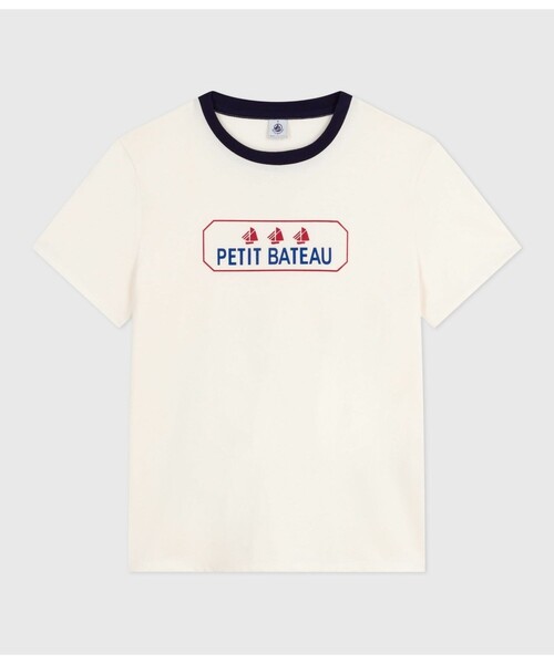 PETIT BATEAU(プチバトー)の「半袖Tシャツ(Tシャツ/カットソー・レディース・オフホワイト/ホワイト×ブルー・X-SMALL/SMALL/MEDIUM/LARGE)」の8枚目の写真