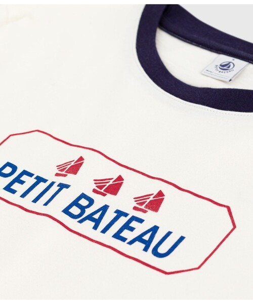 PETIT BATEAU(プチバトー)の「半袖Tシャツ(Tシャツ/カットソー・レディース・オフホワイト/ホワイト×ブルー・X-SMALL/SMALL/MEDIUM/LARGE)」の4枚目の写真