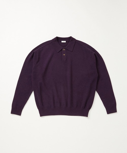 crepuscule（クレプスキュール）の「crepuscule M-G Knit Polo (2503-008)（ポロシャツ・メンズ・ブルー/パープル・2）」の2枚目の写真