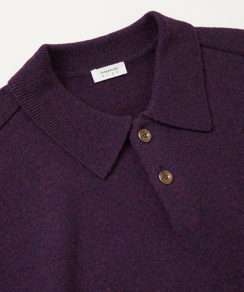 crepuscule（クレプスキュール）の「crepuscule M-G Knit Polo (2503-008)（ポロシャツ・メンズ・ブルー/パープル・2）」の5枚目の写真