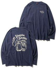 Everyone ロングT バックプリントあり ネイビー Tシャツ/カットソー（ブルー・ネイビー/青色系・バックプリント