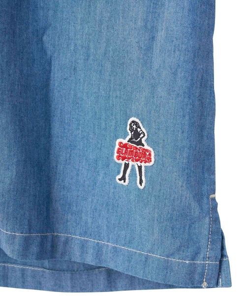 HYSTERIC GLAMOUR（ヒステリックグラマー）の「VIXEN GIRLワッペン オープンカラーシャツ（シャツ/ブラウス・メンズ・ブルー・MEDIUM/LARGE/X-LARGE）」の2枚目の写真