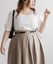 CLETTEオリジナル半袖ケーブルニット