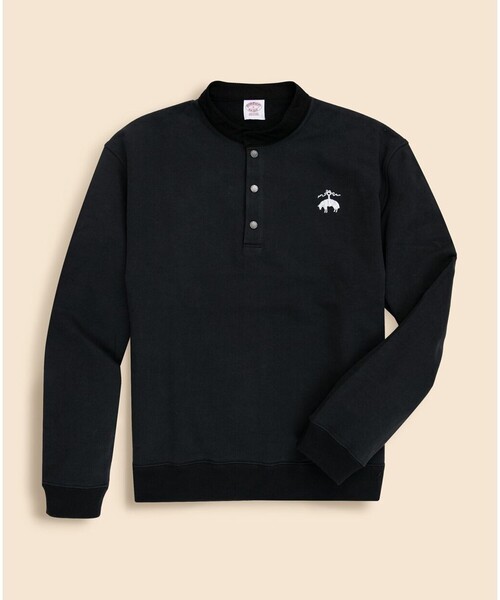 BROOKS BROTHERS（ブルックスブラザーズ）の「◆オンラインストア限定◆ コットンフレンチテリー　ビッグGFロゴ　ハーフボタンスウェットシャツ（スウェット・メンズ・ブラック/ネイビー/グレー/オートミール・SMALL/MEDIUM/LARGE）」の5枚目の写真
