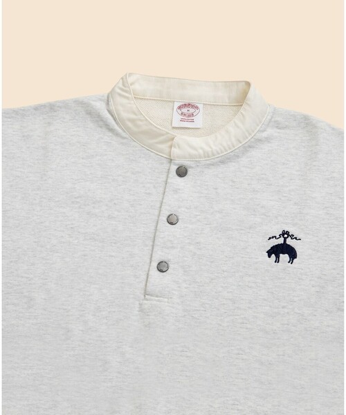 BROOKS BROTHERS（ブルックスブラザーズ）の「◆オンラインストア限定◆ コットンフレンチテリー　ビッグGFロゴ　ハーフボタンスウェットシャツ（スウェット・メンズ・ブラック/ネイビー/グレー/オートミール・SMALL/MEDIUM/LARGE）」の10枚目の写真