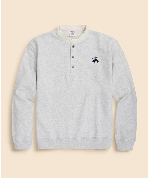 BROOKS BROTHERS（ブルックスブラザーズ）の「◆オンラインストア限定◆ コットンフレンチテリー　ビッグGFロゴ　ハーフボタンスウェットシャツ（スウェット・メンズ・ブラック/ネイビー/グレー/オートミール・SMALL/MEDIUM/LARGE）」の11枚目の写真