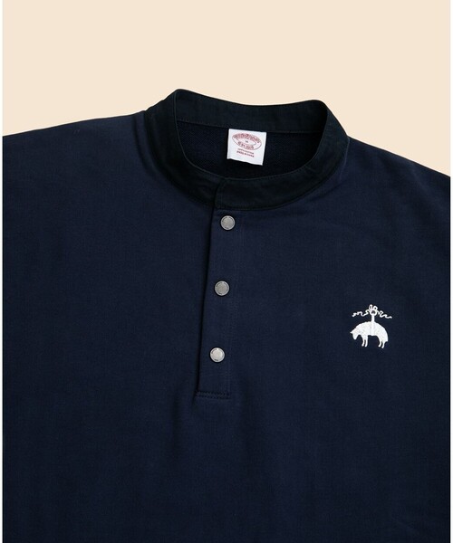 BROOKS BROTHERS（ブルックスブラザーズ）の「◆オンラインストア限定◆ コットンフレンチテリー　ビッグGFロゴ　ハーフボタンスウェットシャツ（スウェット・メンズ・ブラック/ネイビー/グレー/オートミール・SMALL/MEDIUM/LARGE）」の12枚目の写真