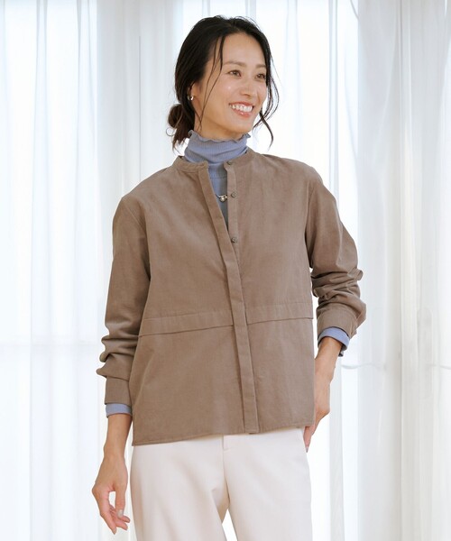 J.PRESS(ジェイプレス)の「Lightシャツコール ブラウス(シャツ/ブラウス・レディース・グレー系/ベージュ系/ブラウン系・T15/T13)」の2枚目の写真