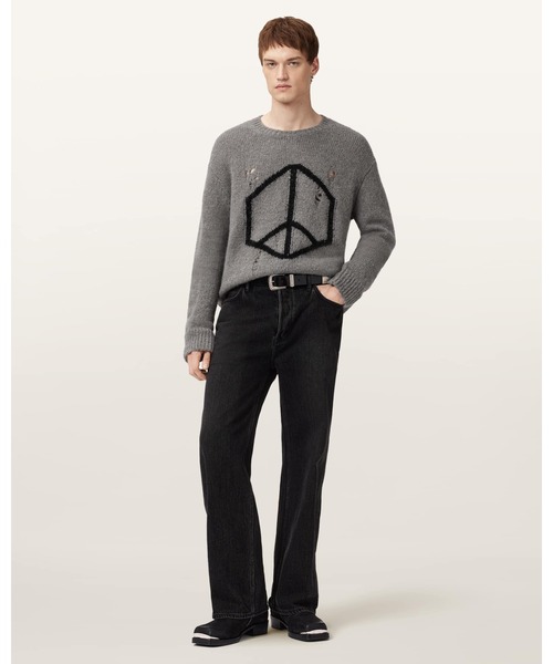 ALLSAINTS(オールセインツ)の「MESSAGE OVERSIZED WOOL JUMPER | MESSAGE オーバーサイズ ウール ニット・セーター(ニット/セーター・メンズ・グレー系その他・S/M/L/XL/XS)」の5枚目の写真