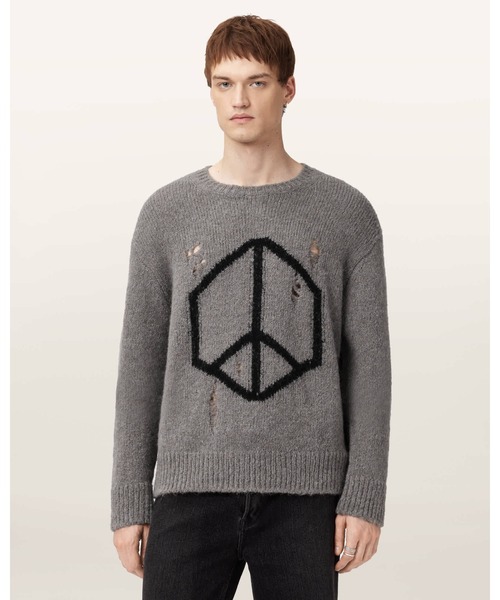 ALLSAINTS(オールセインツ)の「MESSAGE OVERSIZED WOOL JUMPER | MESSAGE オーバーサイズ ウール ニット・セーター(ニット/セーター・メンズ・グレー系その他・S/M/L/XL/XS)」の6枚目の写真