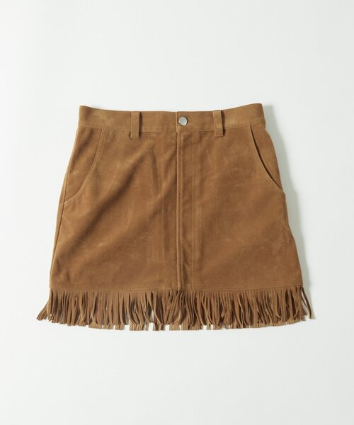 WHO'S WHO gallery（フーズフーギャラリー）の「スウェードフリンジミニスカート（スカート・レディース・キャメル/ダークブラウン・FREE）」の14枚目の写真