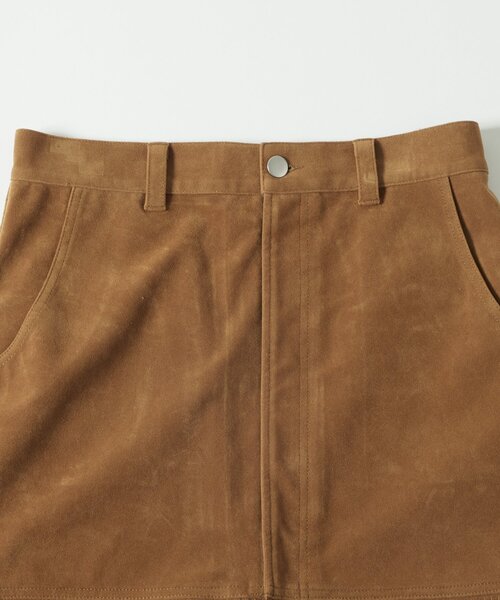 WHO'S WHO gallery（フーズフーギャラリー）の「スウェードフリンジミニスカート（スカート・レディース・キャメル/ダークブラウン・FREE）」の6枚目の写真