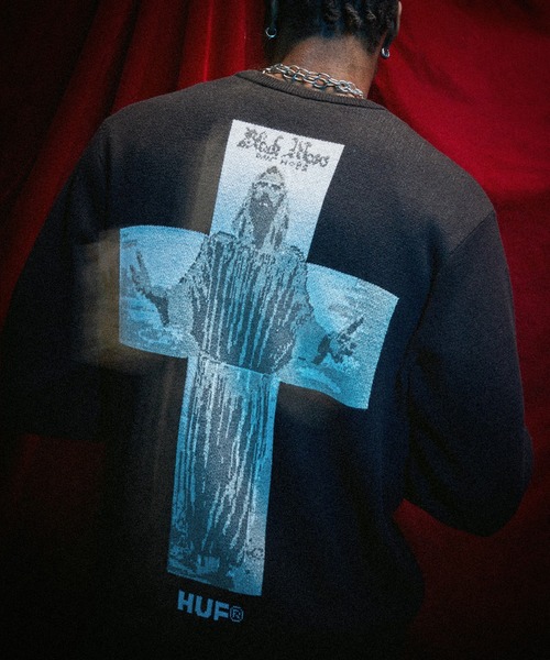 HUF(nt)HUF X ISAAC HAYES BLACK MOSES KNIT SWEATER / HUF jbg Z[^[ (jbg/Z[^[)
