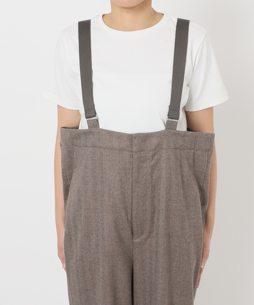 IENA LA BOUCLE(イエナラブークル)の「【WEB限定】IENA LA BOUCLE サキソニーオーバーパンツ(サロペット/オーバーオール・レディース・ウッド/ライトグレー・38/36)」の4枚目の写真