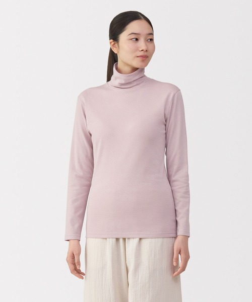 無印良品(ムジルシリョウヒン)の「婦人 あったか綿 厚手 タートルネック長袖Tシャツ(インナーウェア/肌着・レディース・ライトピンク/ブラック/グレー系/オフホワイト・XL/L/M/S)」の4枚目の写真