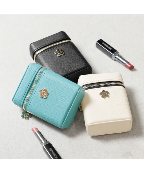 MARY QUANT（マリークワント）の「サフィアーノメタルデイジー リップケース（ポーチ・レディース・ターコイズブルー/アイボリー/ブラック・FREE）」の12枚目の写真