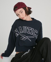 NAUTICA | Reebok × NAUTICA/リーボック × ノーティカ 【Exclusive】ヘビーウェイト クルーネック ダブルネーム アーチロゴスウェット/ショート丈スウェット(スウェット)