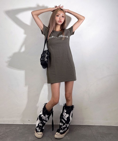 BLACKQUEEN(ブラッククイーン)の「【BLACKQUEEN】プリントミニワンピース(ワンピース・レディース・ブラック/チャコール・M)」の10枚目の写真