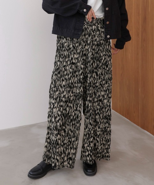 Bou Jeloud（ブージュルード）の「ニュアンス柄パンツ（その他パンツ・レディース・ブラック/ベージュ・FREE）」の2枚目の写真