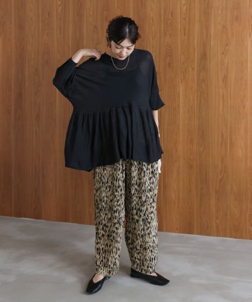 Bou Jeloud（ブージュルード）の「ニュアンス柄パンツ（その他パンツ・レディース・ブラック/ベージュ・FREE）」の3枚目の写真