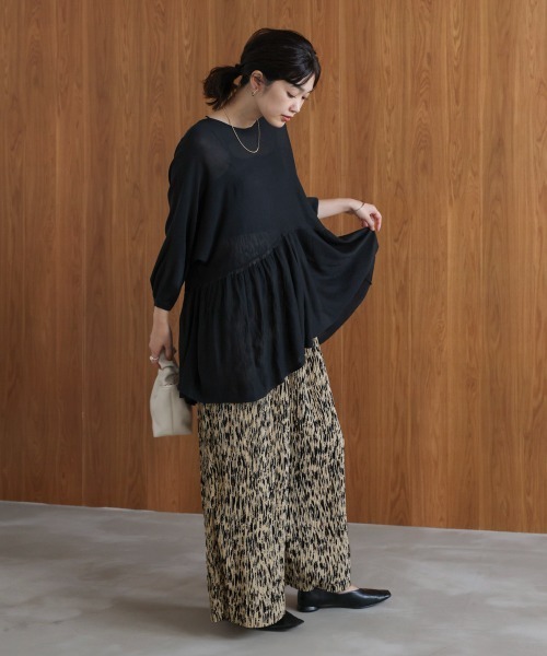Bou Jeloud（ブージュルード）の「ニュアンス柄パンツ（その他パンツ・レディース・ブラック/ベージュ・FREE）」の6枚目の写真