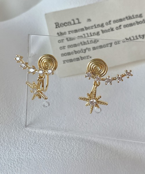 blackdia ocean(ブラックダイヤオーシャン)の「blackdia ocean ジルコニア シャインピアス/イヤリング(ピアス(両耳用)・レディース・ゴールド系その他/ゴールド/シルバー系その他/シルバー・FREE)」の4枚目の写真