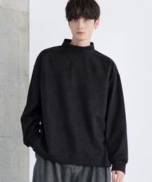 モックネック」に該当するレディースのTシャツ/カットソー（ブラック