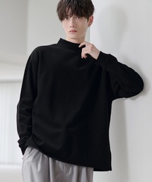 ETELIO(エテリオ)のコットンポンチモックネックロングTシャツ(Tシャツ/カットソー)