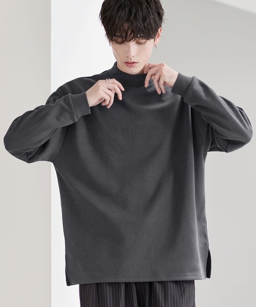 ETELIO（エテリオ）の「コットンポンチ/フェイクスウェード モックネックロングTシャツ（Tシャツ/カットソー・メンズ・ブラウン/ブラック/ブルーグリーン/チャコール/ワイン/ホワイト/ブラック系/グレー系/アイボリー系・S/XL/L/M）」の21枚目の写真