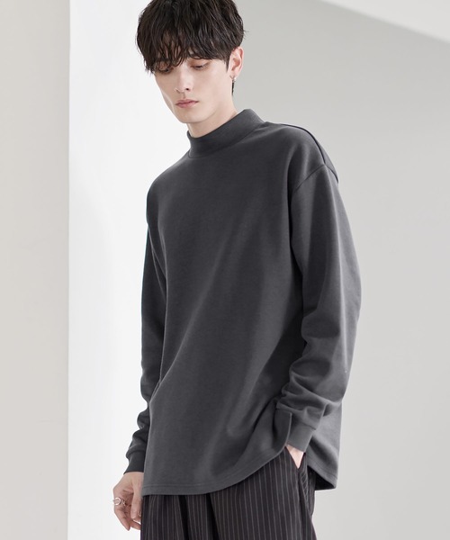 ETELIO（エテリオ）の「コットンポンチ/フェイクスウェード モックネックロングTシャツ（Tシャツ/カットソー・メンズ・ブラウン/ブラック/ブルーグリーン/チャコール/ワイン/ホワイト/ブラック系/グレー系/アイボリー系・S/XL/L/M）」の22枚目の写真