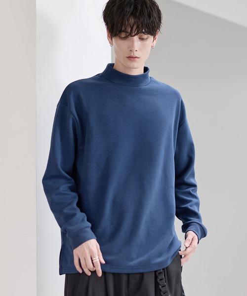 ETELIO（エテリオ）の「コットンポンチ/フェイクスウェード モックネックロングTシャツ（Tシャツ/カットソー・メンズ・ブラウン/ブラック/ブルーグリーン/チャコール/ワイン/ホワイト/ブラック系/グレー系/アイボリー系・S/XL/L/M）」の14枚目の写真