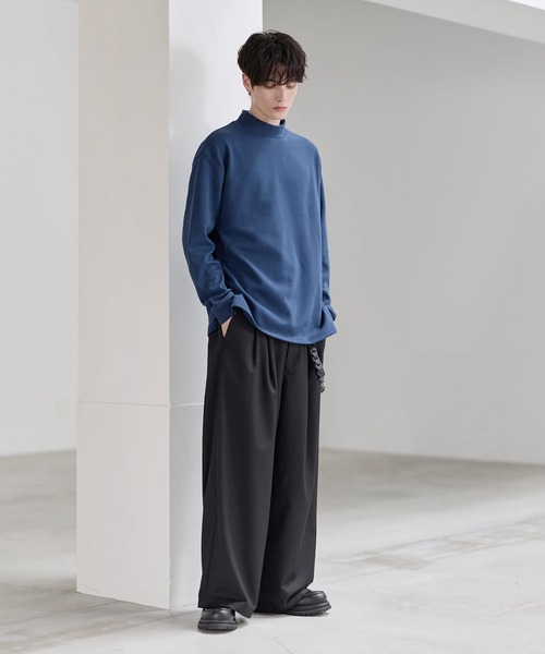 ETELIO（エテリオ）の「コットンポンチ/フェイクスウェード モックネックロングTシャツ（Tシャツ/カットソー・メンズ・ブラウン/ブラック/ブルーグリーン/チャコール/ワイン/ホワイト/ブラック系/グレー系/アイボリー系・S/XL/L/M）」の13枚目の写真