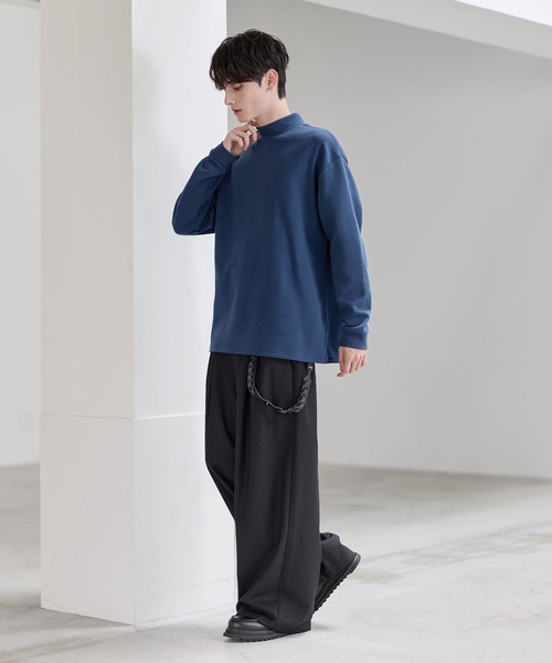 ETELIO（エテリオ）の「コットンポンチ/フェイクスウェード モックネックロングTシャツ（Tシャツ/カットソー・メンズ・ブラウン/ブラック/ブルーグリーン/チャコール/ワイン/ホワイト/ブラック系/グレー系/アイボリー系・S/XL/L/M）」の17枚目の写真