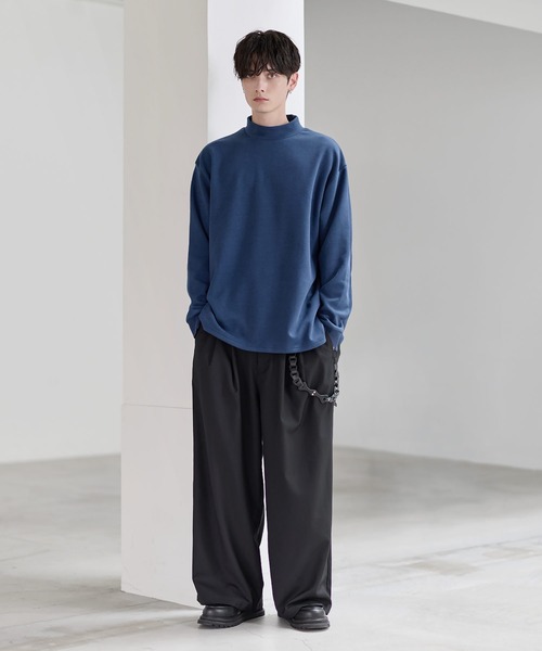 ETELIO（エテリオ）の「コットンポンチ/フェイクスウェード モックネックロングTシャツ（Tシャツ/カットソー・メンズ・ブラウン/ブラック/ブルーグリーン/チャコール/ワイン/ホワイト/ブラック系/グレー系/アイボリー系・S/XL/L/M）」の18枚目の写真