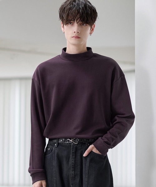 felkod Mock Neck Fake モックネック カットソー 長袖 ETELIO（エテリオ）の「コットンポンチ/フェイクスウェード モック