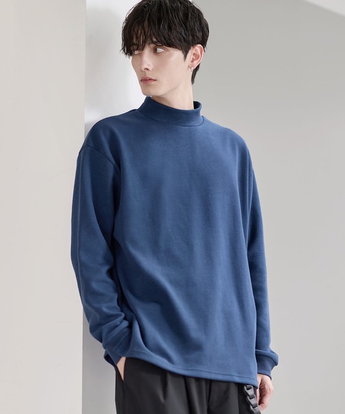 ETELIO（エテリオ）の「コットンポンチ/フェイクスウェード モックネックロングTシャツ（Tシャツ/カットソー・メンズ・ブラウン/ブラック/ブルーグリーン/チャコール/ワイン/ホワイト/ブラック系/グレー系/アイボリー系・S/XL/L/M）」の10枚目の写真