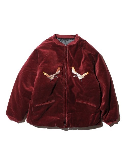 THRIFTY LOOK(スリフティールック)の「THRIFTY LOOK スリフティルック / SOUVENIR GOOSE BAY LINED JACKET(スカジャン・メンズ・ブラック/ワイン/ブラック系1・MEDIUM/LARGE/X-SMALL)」の3枚目の写真