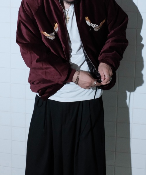 THRIFTY LOOK(スリフティールック)の「THRIFTY LOOK スリフティルック / SOUVENIR GOOSE BAY LINED JACKET(スカジャン・メンズ・ブラック/ワイン/ブラック系1・MEDIUM/LARGE/X-SMALL)」の6枚目の写真
