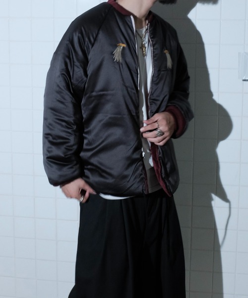 THRIFTY LOOK(スリフティールック)の「THRIFTY LOOK スリフティルック / SOUVENIR GOOSE BAY LINED JACKET(スカジャン・メンズ・ブラック/ワイン/ブラック系1・MEDIUM/LARGE/X-SMALL)」の14枚目の写真