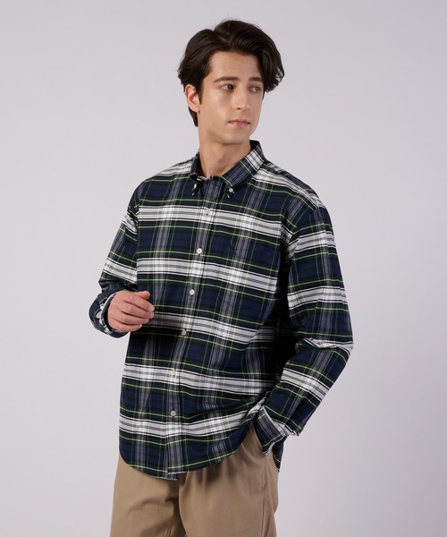 Eddie Bauer(エディーバウアー)の「オックス ストライプ / チェック ボタンダウンシャツ(シャツ/ブラウス・メンズ・グリーン系その他/ブルー/ブルー系その他/ブラック系その他/ピンク/グリーン/グレー/ライトブルー/ダークグリーン系/グリーン系その他2・XXL/M/S/XL/L)」の6枚目の写真