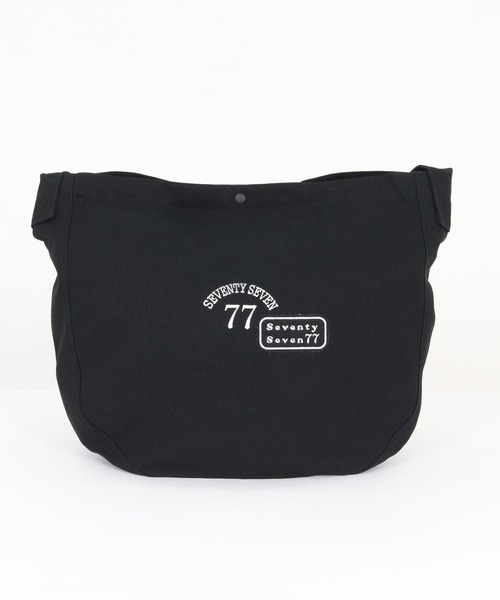 seventy seven（セブンティセブン）の「mko13169-embroidery newspaper bag(77arch) ニュースペーパーバッグ(7725W330)（ショルダーバッグ・メンズ・ナチュラル/ブラック・FREE）」の12枚目の写真
