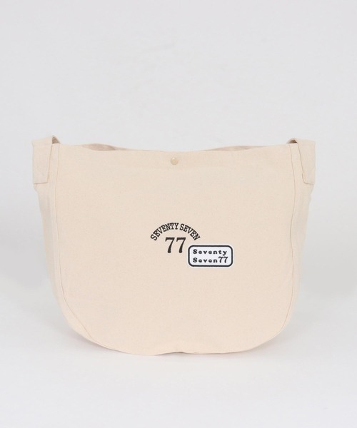 seventy seven（セブンティセブン）の「mko13169-embroidery newspaper bag(77arch) ニュースペーパーバッグ(7725W330)（ショルダーバッグ・メンズ・ナチュラル/ブラック・FREE）」の14枚目の写真