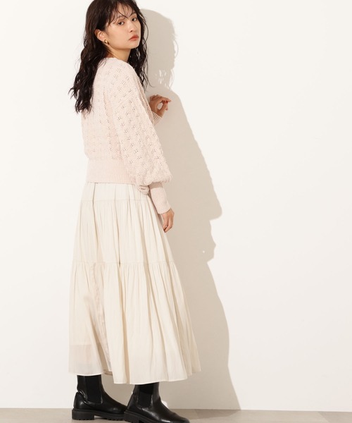 N.(N. Natural Beauty Basic)(エヌエヌナチュラルビューティーベーシック)の「モールアイレットニット(ニット/セーター・レディース・サーモンピンク/ベージュ/ミント・MEDIUM)」の7枚目の写真