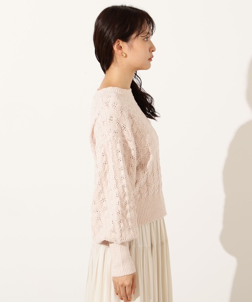 N.(N. Natural Beauty Basic)(エヌエヌナチュラルビューティーベーシック)の「モールアイレットニット(ニット/セーター・レディース・サーモンピンク/ベージュ/ミント・MEDIUM)」の10枚目の写真