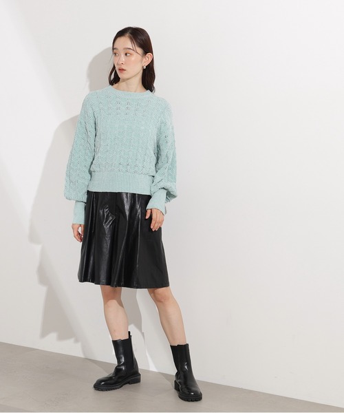 N.(N. Natural Beauty Basic)(エヌエヌナチュラルビューティーベーシック)の「モールアイレットニット(ニット/セーター・レディース・サーモンピンク/ベージュ/ミント・MEDIUM)」の17枚目の写真