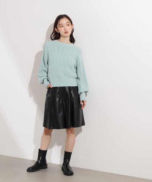 N.(N. Natural Beauty Basic)(エヌエヌナチュラルビューティーベーシック)の「モールアイレットニット(ニット/セーター・レディース・サーモンピンク/ベージュ/ミント・MEDIUM)」の19枚目の写真