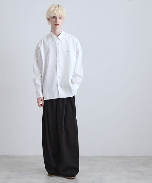 tk.TAKEO KIKUCHI（ティーケータケオキクチ）の「【選べる7色】オーバーとろみシャツ（シャツ/ブラウス・メンズ・ホワイト/ブラック系/ブラック/ネイビー系/グレー系/ダークグリーン/ダークブラウン系・02/01/03）」の17枚目の写真